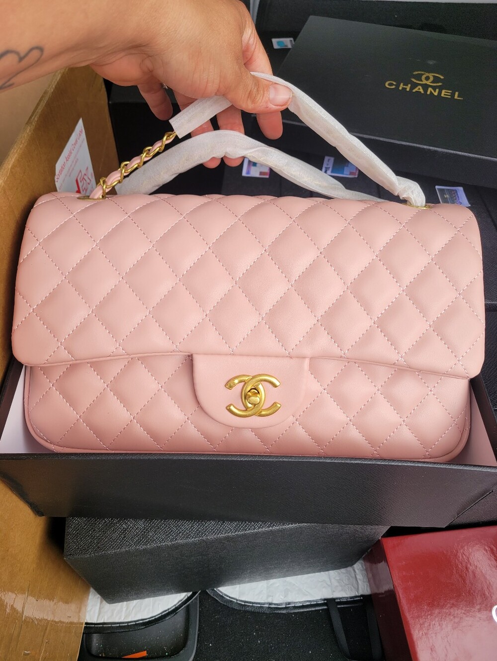 Cc Puffy Pink Crossbody Bag ( The Unbrandes Brand)